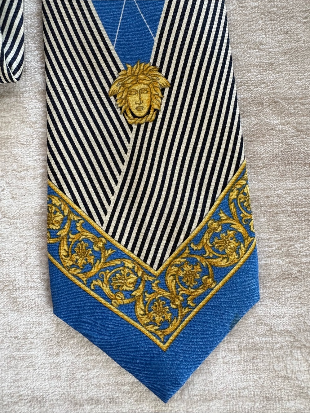 Vintage Gianni Versace Gold Medusa Tie